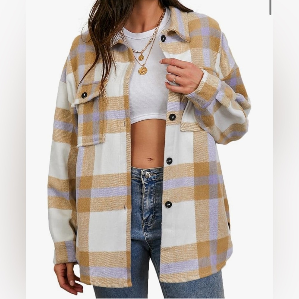 Plaid Button-Up Jacket